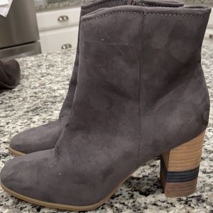 Gray faux suede boots. Size 10.